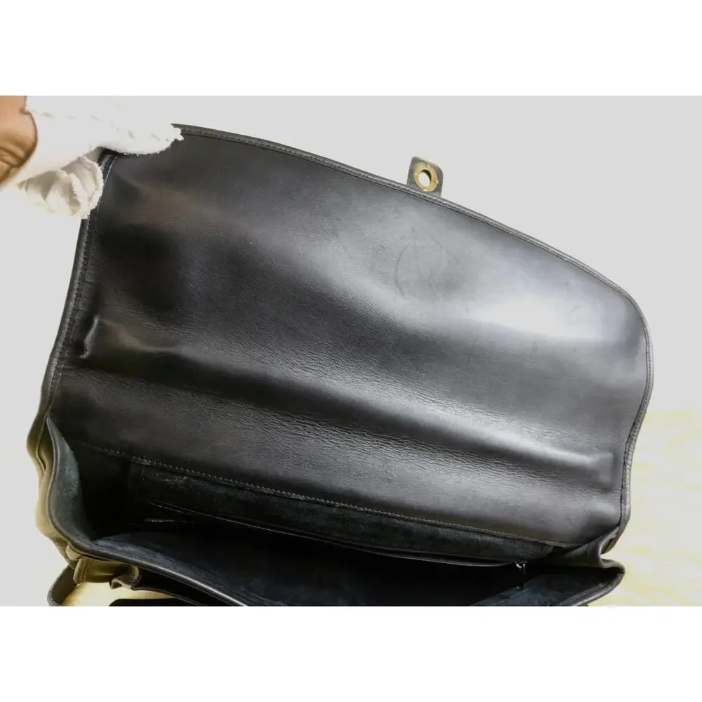 Vintage Rafael Bags Mens Black Leather Briefcase Laptop Messenger USA No Strap